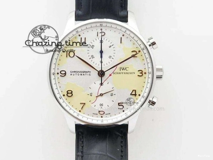 MIROTIME 1218 Efficient Portuguese Tourbillon IW5463 SS ZF Best Edition White Dial on Black Leather Strap 7170